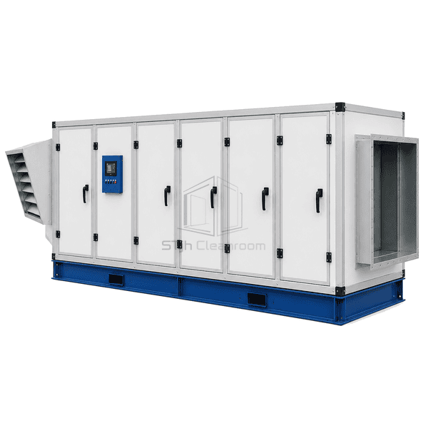 Long supply-only fresh air handling unit with weather hood