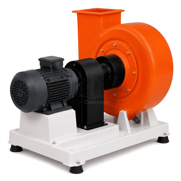 Rear outlet and external motor interface of FRP corrosion-resistant exhaust fan