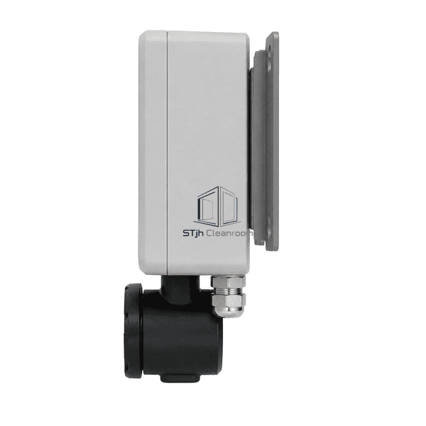 Side view of the gas alarm enclosure and remote sensor head