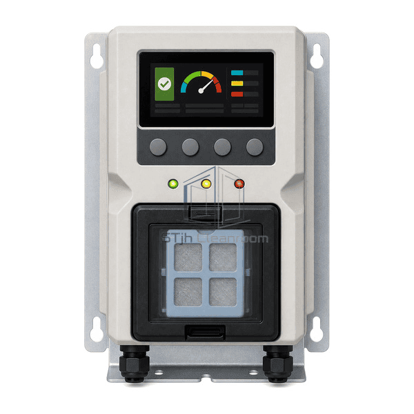 Gas leak detection system complete upright front view showing the display, status indicators, keypad and removable lower modules