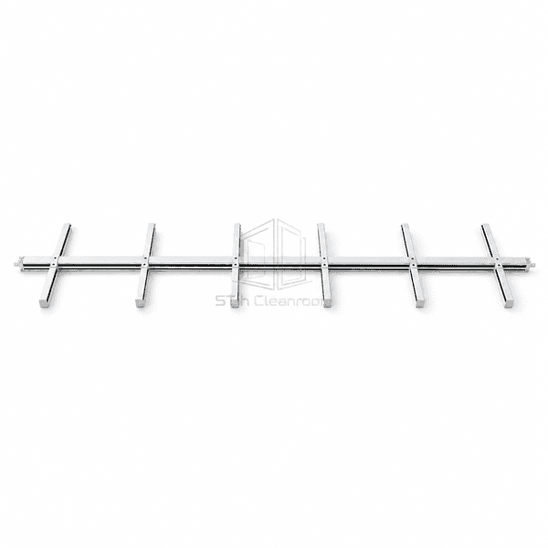 Full-length gasketed main runner for a cleanroom suspended ceiling