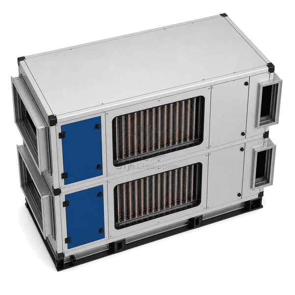 Opposite-side complete view of heat-pipe air-to-air recovery cabinet