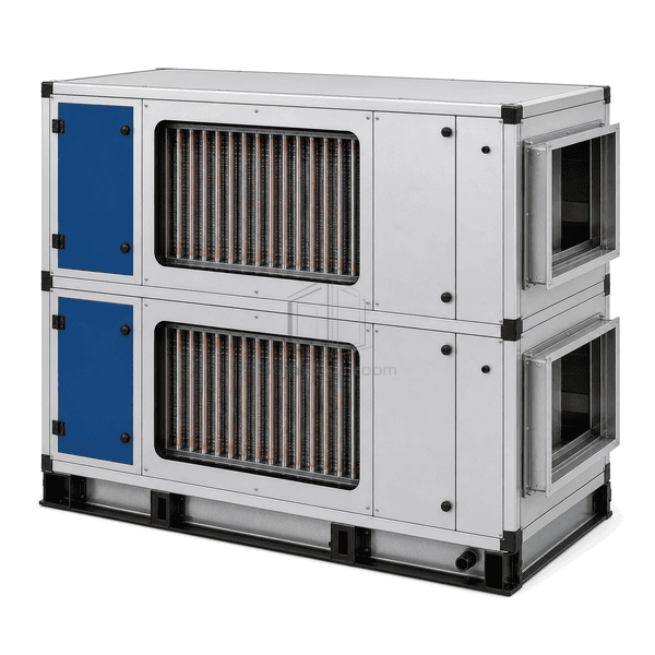 Flanged duct connection and sealed divider of heat-pipe recovery unit