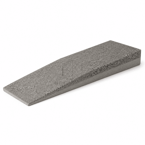 Long tapered epoxy mortar ramp sample showing the full material build-up