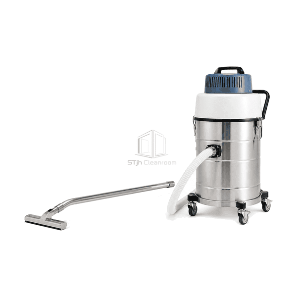Complete HEPA cleanroom vacuum with cleanroom accessory set arranged horizontally