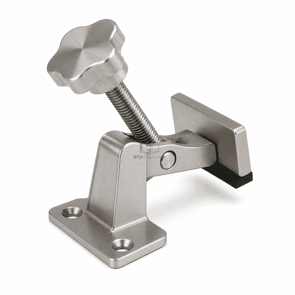 Reverse elevated view of the HEPA clamp pivot and padded pressure interface