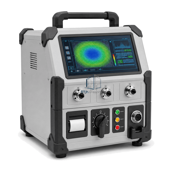 HEPA filter integrity tester in complete horizontal transport orientation