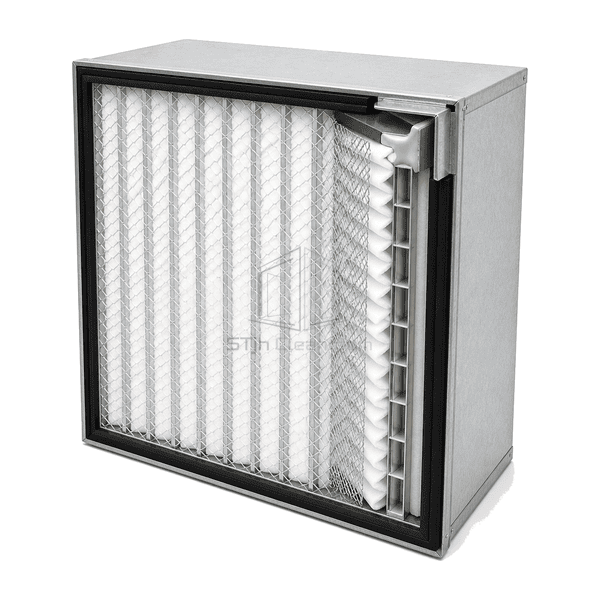 Close view of HEPA media potting aluminium separator and frame gasket
