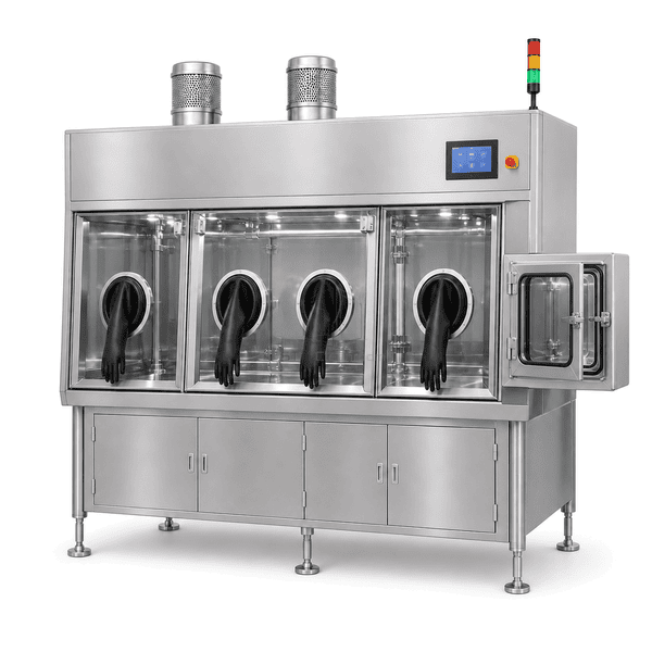 High-potency containment isolator transfer interface with opened outer gasketed door