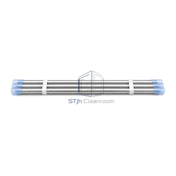 High-purity gas tubing complete low horizontal view emphasizing three parallel straight 316L tube lengths and protected ends