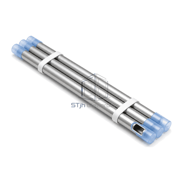 High-purity gas tubing complete side view with a controlled center-tube section revealing the 316L wall and electropolished bore