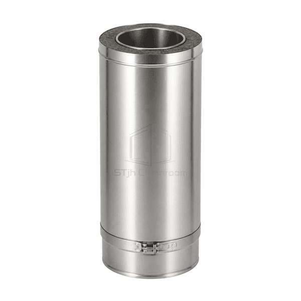Upright front view into insulated high-temperature exhaust duct