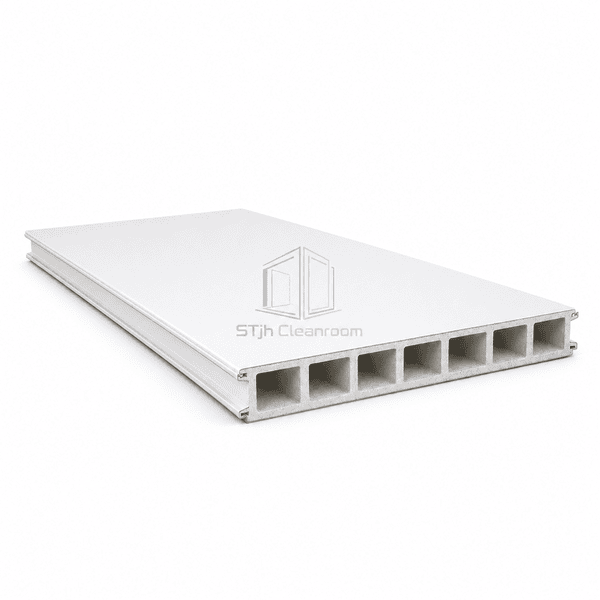 Horizontal full-length hollow MgO cleanroom panel
