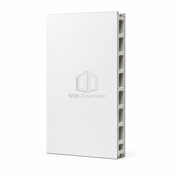 Upright hollow MgO cleanroom wall panel