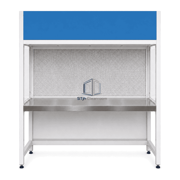Front view across the open work zone of the horizontal clean bench