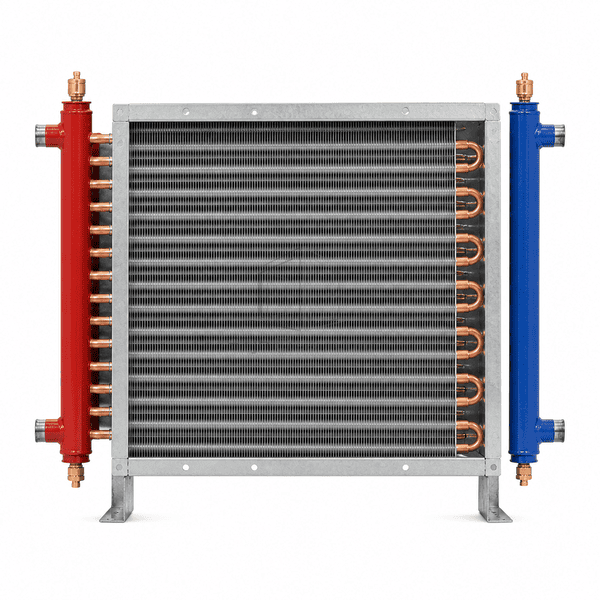 Side view showing coil depth and copper return bends