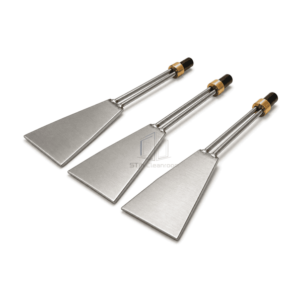Low side view showing the stainless blade thickness rods and insulated electrode terminals