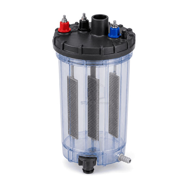 Right-side depth view showing the steam cylinder wall cap electrodes and bottom connections