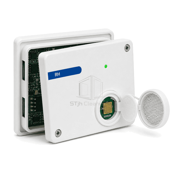 Side view showing protected humidity element and replaceable filter cap