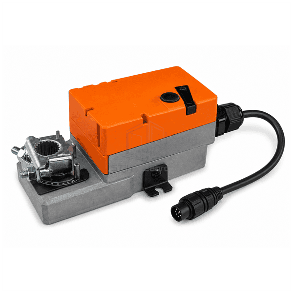 Complete horizontal damper actuator with cable and manual override