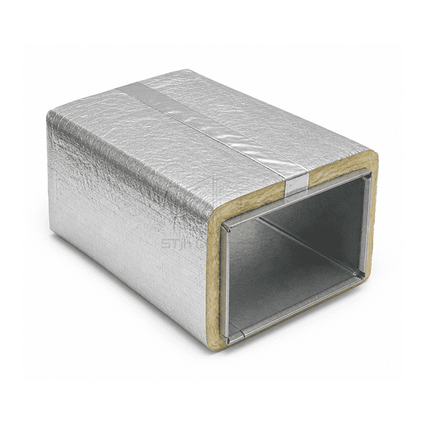 Close view of foil overlap tape and compressed insulation edge
