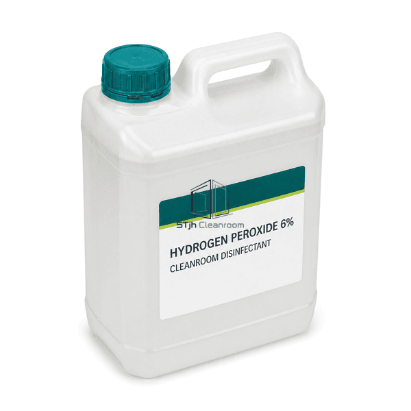 Complete peroxide container elevated view of tamper-evident cap and neck interface
