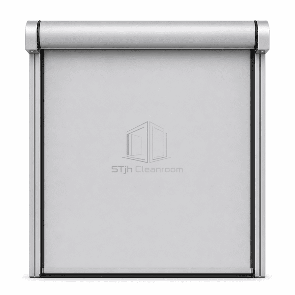 Insulated high-speed roll-up door shown as a complete front elevation