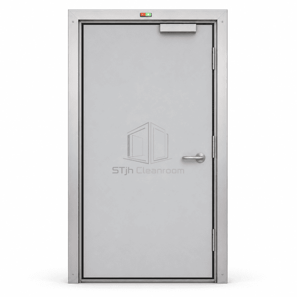 Interlocked cleanroom door shown as a complete upright front elevation