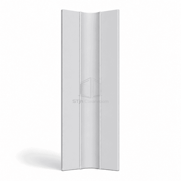 Front view of an upright internal aluminum cleanroom cove section