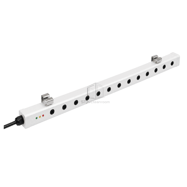 Ionizing bar system full front view showing evenly spaced emitter points