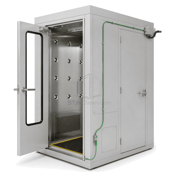 Service-side view showing the ion power supply and blower-filter access compartment