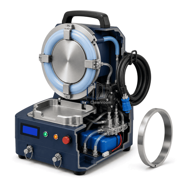 Side cutaway showing the pump, pressure sensor and battery module