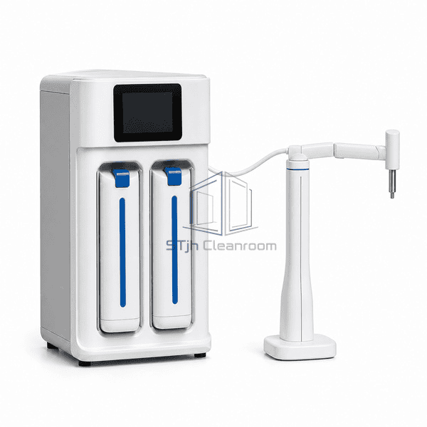 Laboratory ultrapure water system with horizontal remote dispensing pod