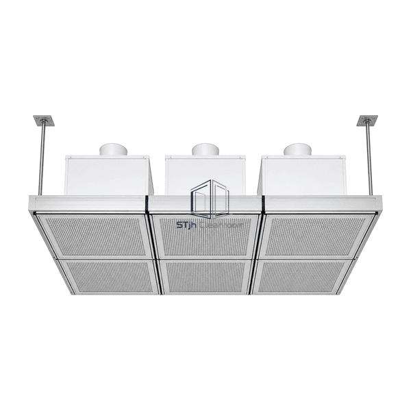 Underside perspective across the continuous modular airflow field