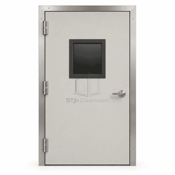 Lead-lined cleanroom door shown as a complete upright front elevation