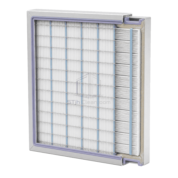 Side cutaway showing low-boron membrane pack and aluminium frame