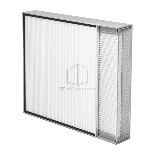 Side cutaway of optimized mini-pleat glass media and hot-melt separators