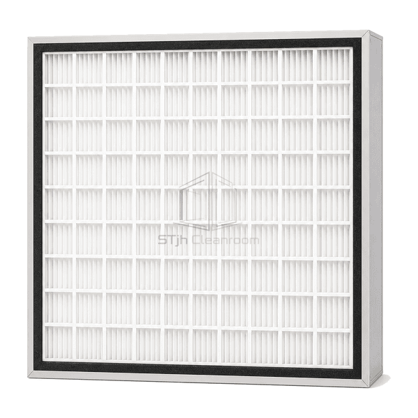 Upright front view of energy-efficient U15 cleanroom filter