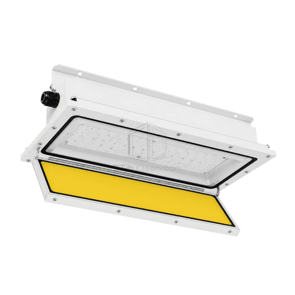 Close view of the replaceable filter module behind the gasketed window