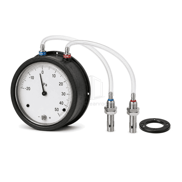 Horizontal arrangement of analog gauge, pressure tips and clear tubing kit