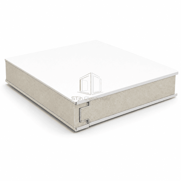 Tongue-and-groove joint on a magnesium oxysulfate cleanroom panel