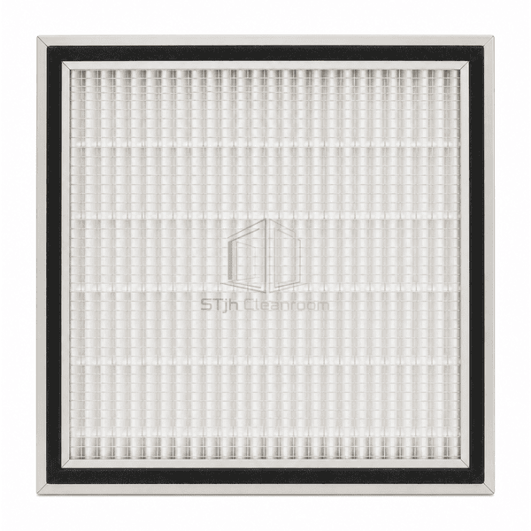 Front view of dense separatorless HEPA mini-pleats