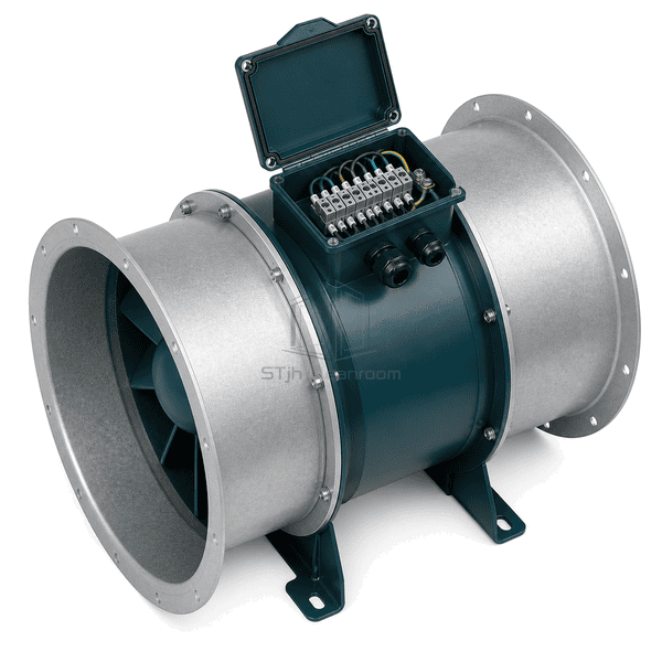 Mixed-flow impeller straightening vanes and external drive connection detail
