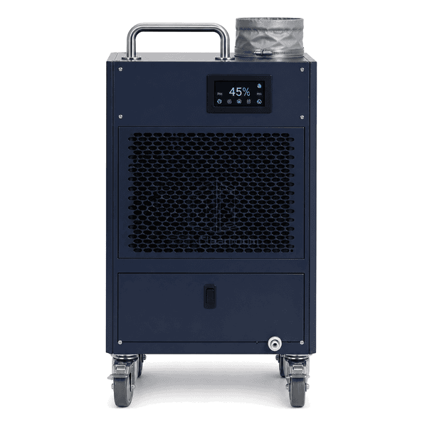 Front view of the mobile cleanroom dehumidifier display and intake grille
