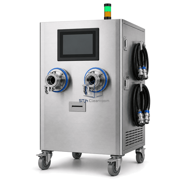 Supply and return port detail with complete unit visible