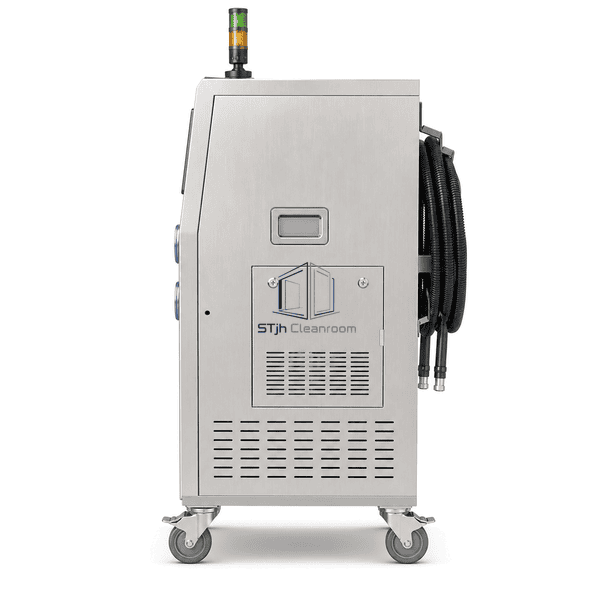 Side view showing aeration module and service panels