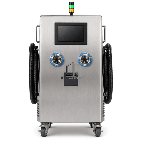 Front view of VHP unit HMI and hose ports