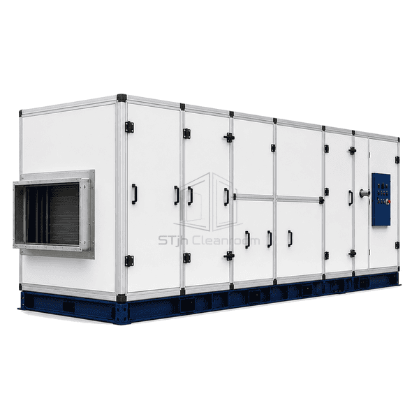 Long horizontal view of the assembled modular air handling unit