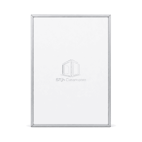 Upright front view of a modular cleanroom partition panel