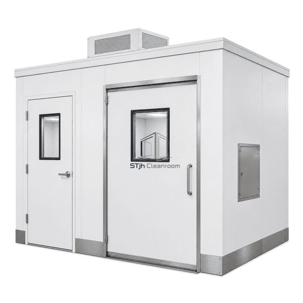 Complete modular sampling room with separate personnel and material doors